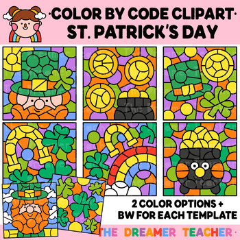 Preview of St Patrick's Day Clipart Color by Code