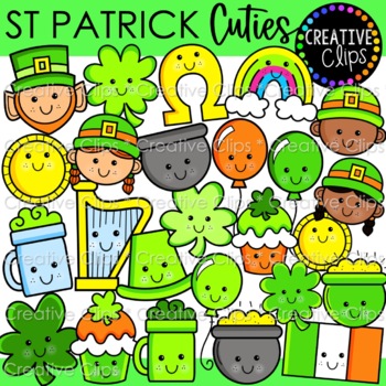 Preview of St Patrick's Day Clipart Cuties {Leprechaun, Shamrock, pot of gold clipart}