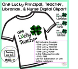 St. Patrick's Day Clipart, One Lucky Teacher, Librarian, P