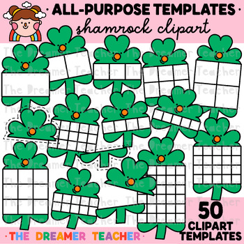 Preview of St Patrick's Day Clipart Shamrock Templates
