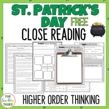 Preview of St. Patrick's Day Reading Comprehension Passage and Questions FREEBIE