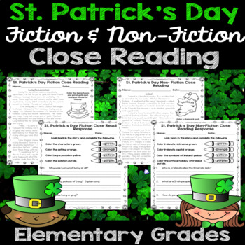 Preview of St. Patrick's Day Close Reading - March Printables - Grades 2-4