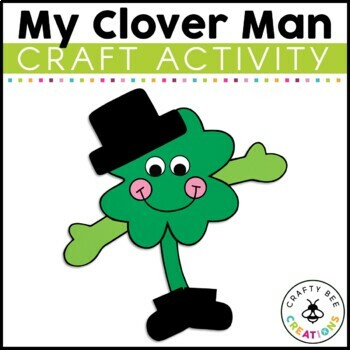 Preview of St Patricks Day Craft Activities Clover Shamrock Kindergarten March Template