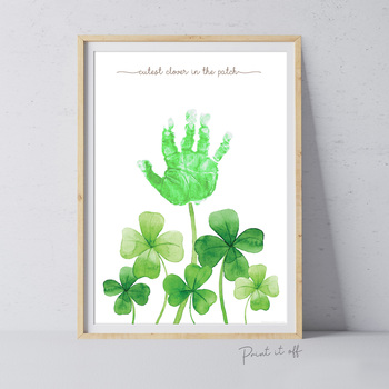 Preview of St Patrick's Day Clover Handprint Art / Parent Gift Activity Card Craft 0693