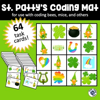 Preview of St. Patrick's Day Coding Mat - 2 sizes for coding bees or mice