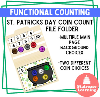 Preview of St. Patrick's Day Coin Counting File Folder