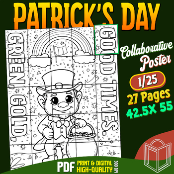 Preview of St. Patrick's Day Collaborative Poster: A Fun Coloring Craft for Classroom