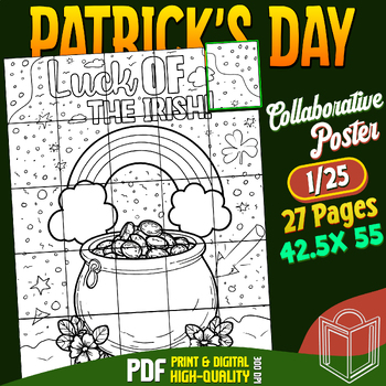 Preview of St. Patrick's Day Collaborative Poster Coloring Craft: Engaging Classroom