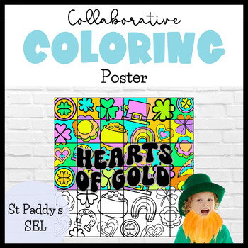 Preview of St Patrick's Day Collaborative Poster | St Paddys Day Coloring Page Puzzle | SEL