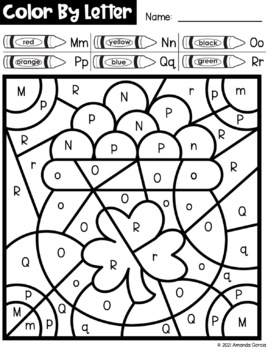 St. Patrick's Day Color By Letter - Letter Recognition Practice