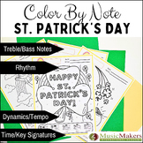 St. Patrick's Day - Color By Note Worksheets for Elementar