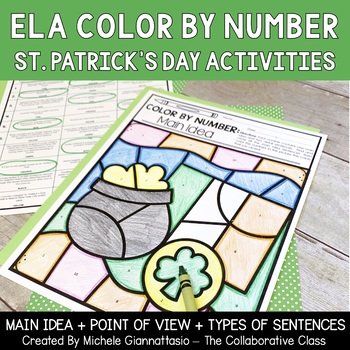 Preview of St. Patrick's Day Color By Number | ELA Activities