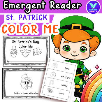 Preview of St. Patrick's Day - Color Me Emergent Reader ELA Activities NO PREP