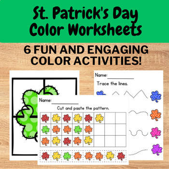 Preview of St. Patrick’s Day Color Worksheets - St. Patrick’s Day color practice