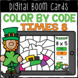 St. Patrick's Day Color by Code Multiplication Facts Boom Cards 