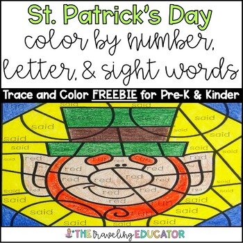 Preview of St. Patrick's Day Color by Code Freebie