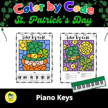 Preview of St.Patrick's Day Color by Code -  Piano Keys
