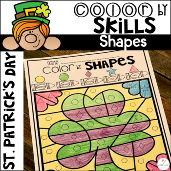 Preview of St. Patrick's Day Color by Code Shapes March Printables