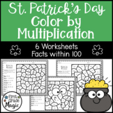 St. Patrick's Day Color by Multiplication Worksheets