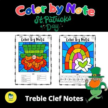 Preview of St. Patrick's Day Color by Note - Treble Clef Notes