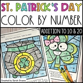 St. Patrick's Day Color by Number for Addition to 10 and 20