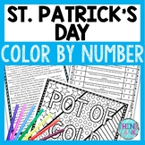 St. Patrick's Day Color by Number, Reading Passage and Tex