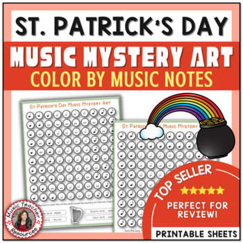 Preview of St. Patrick's Day March Music Lesson Activities - Color by Music  Worksheets