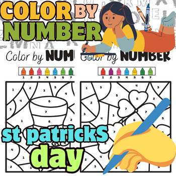 Preview of St. Patrick's Day Color by number - Coloring Pages activity -Math worksheet 2024