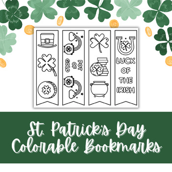 Preview of St. Patrick's Day Colorable Bookmarks