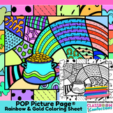 Rainbow Coloring Page Cute St. Patrick's Day Pop Art Color