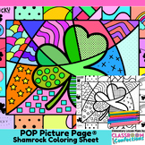 Shamrock Coloring Page St Patty’s Day Pop Art Coloring for