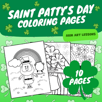Preview of St. Patrick's Day Coloring Pages - Coloring Sheets - St. Patty's Coloring Book
