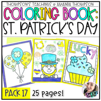 Preview of St. Patrick's Day Coloring Pages | Coloring Sheets | St. Patty's Coloring Book