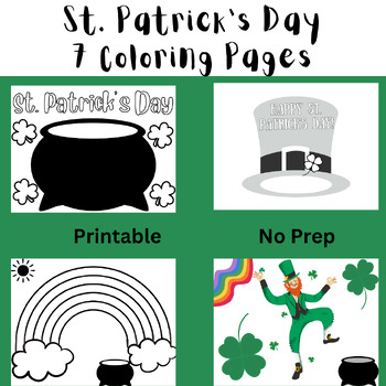 Preview of St. Patrick's Day Coloring Pages Craft Printable