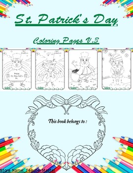 Preview of St. Patrick's Day Coloring Pages+Printable V.3 , 24 pages.