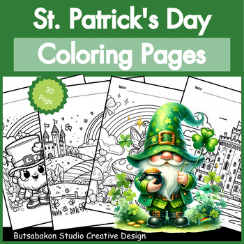 Preview of St. Patrick's Day Coloring Pages (+ Writing Papers) {Creative Clips Clipart}