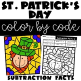 St. Patrick's Day Coloring Pages with Subtraction Facts