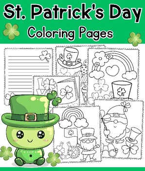 Preview of St. Patrick's Day Coloring Pages (+ writing papers)
