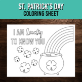 St. Patrick's Day Coloring Sheet - "I Am Lucky to Know You