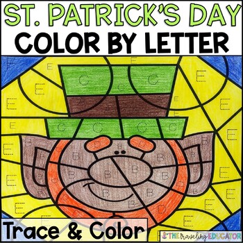 Preview of St. Patrick's Day Coloring Sheets | Color by Letter Worksheets