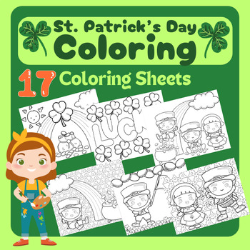 Preview of St Patrick's Day Coloring Sheets March No Prep Printable Activities