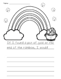 St. Patrick's Day Coloring Writing Page Prompt Sentence St