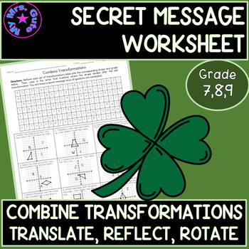 Preview of St. Patrick’s Day Combine Transformations Secret Message Worksheet