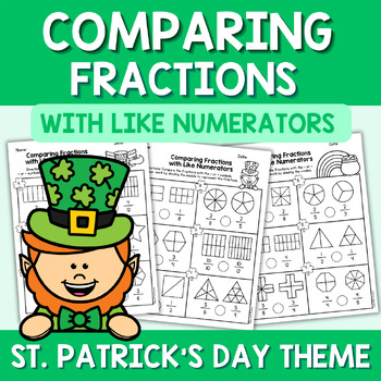 Preview of St. Patrick's Day Comparing Fractions with Like Numerators (Same Numerators)