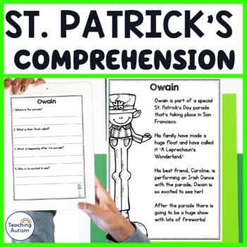 Preview of St Patrick's Day Reading Comprehension Passages and Questions