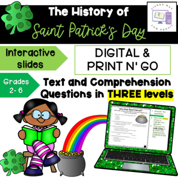 Preview of St. Patrick's Day Comprehension | DIGITAL and PRINT