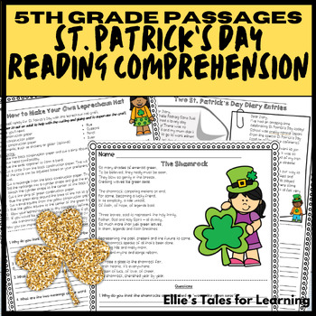 Preview of St Patrick's Day Comprehension Passages 5th Grade Includes Activities