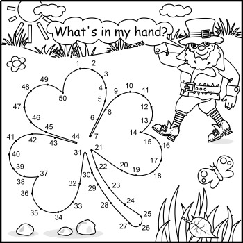 st patrick's day connect the dots and coloring page with