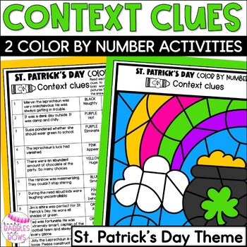 Preview of St. Patrick's Day Context Clues Color By Number
