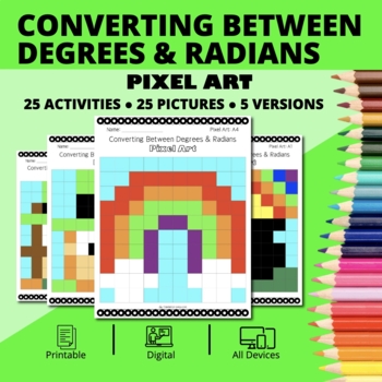 Preview of St. Patrick's Day: Converting Between Degrees and Radians Pixel Art Activity